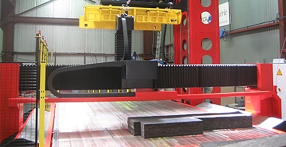 Water-jet machine with customised robotic arm for aeronautical wiring